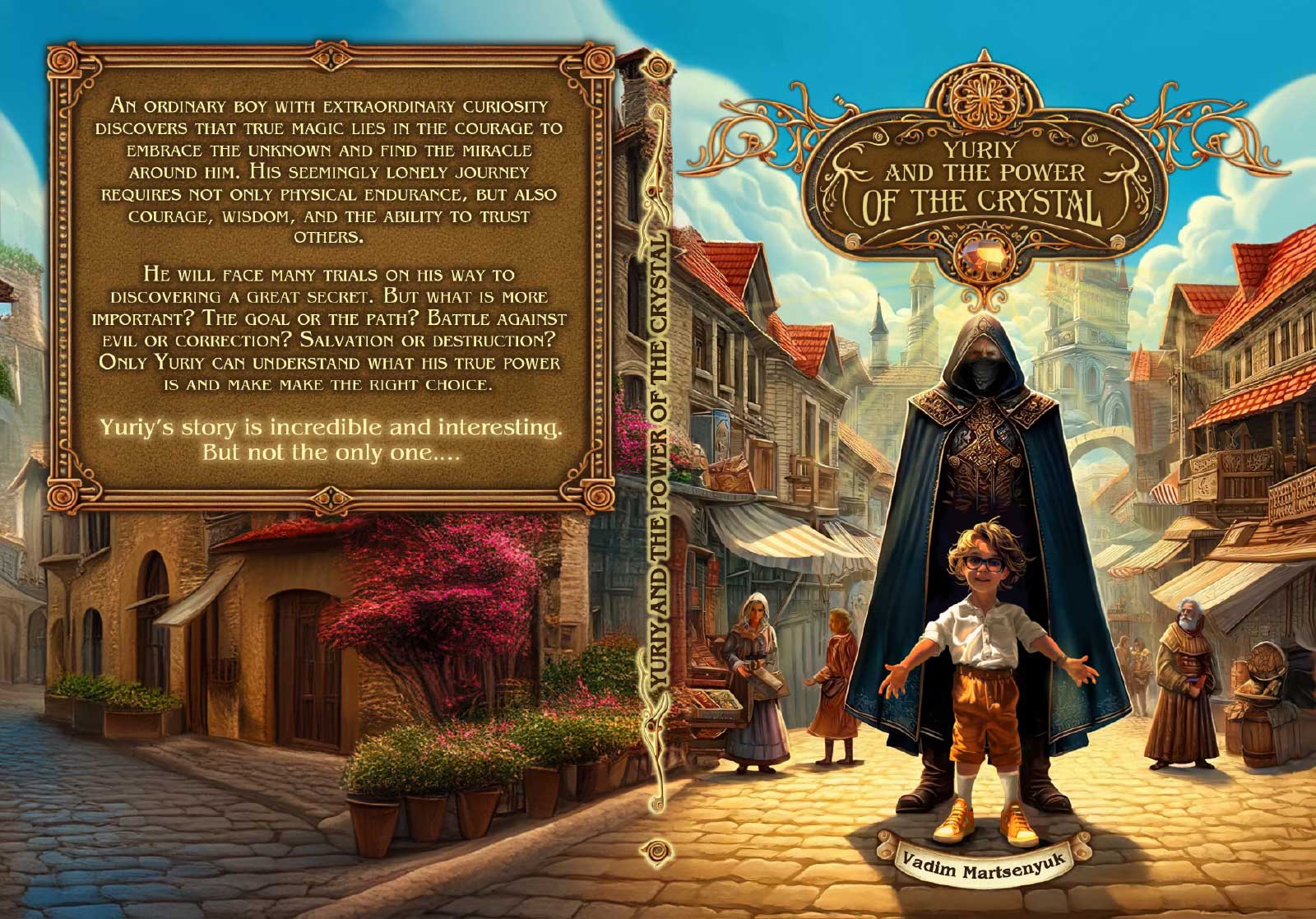 Book cover spread: Yuriy and the Power of the Crystal