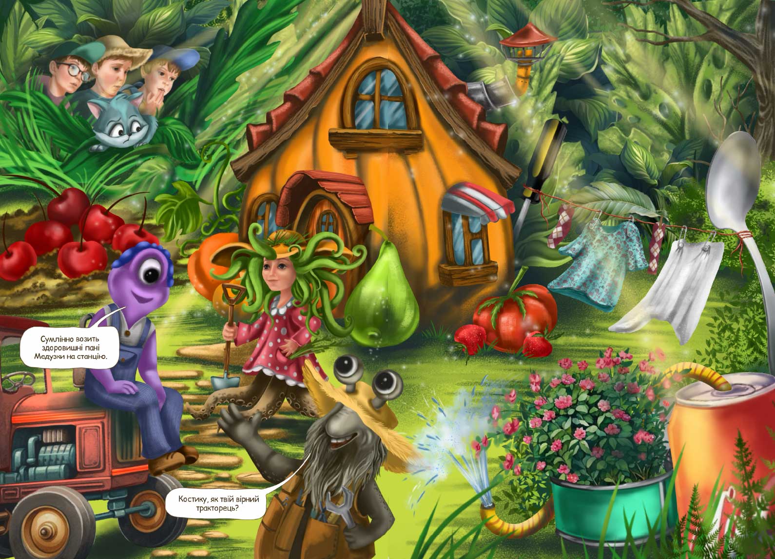 Storybook scene: a cottage in the forest