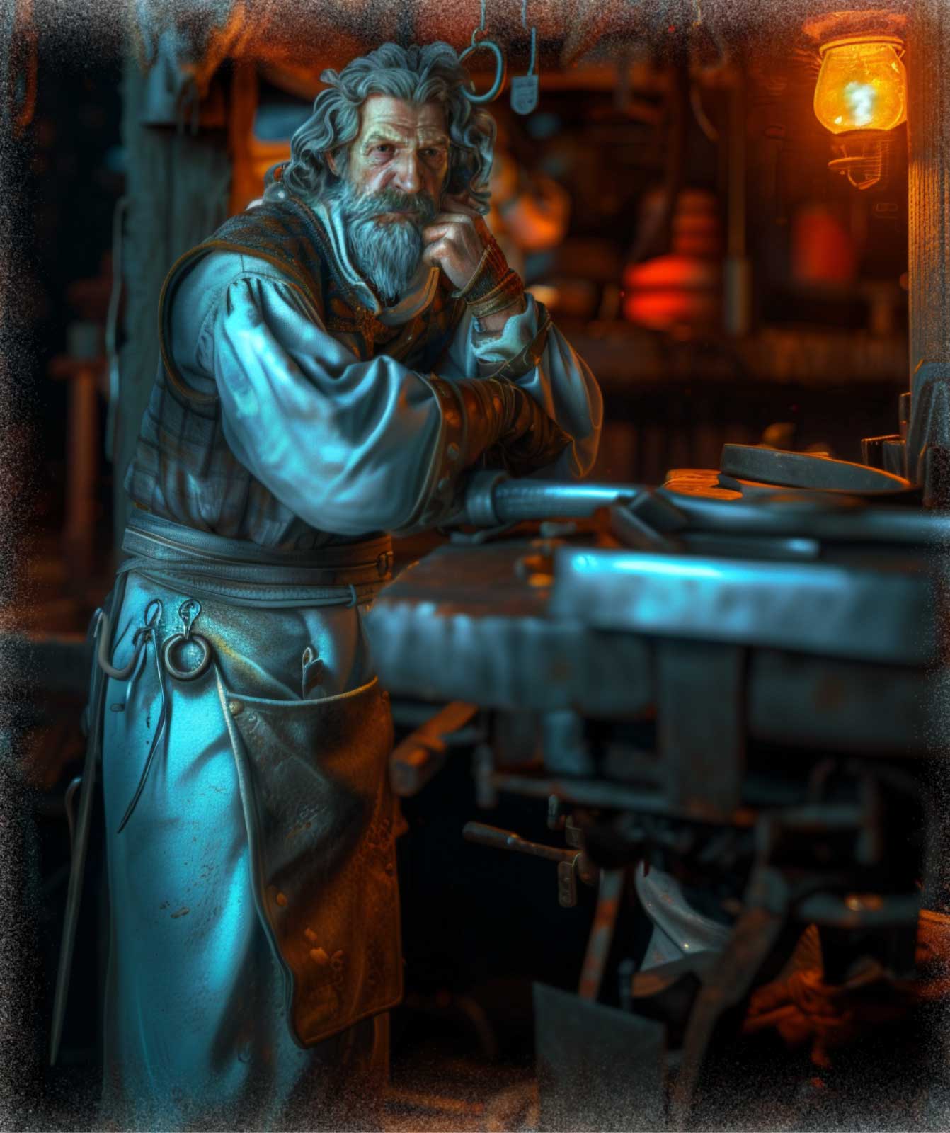 Blacksmith at his forge